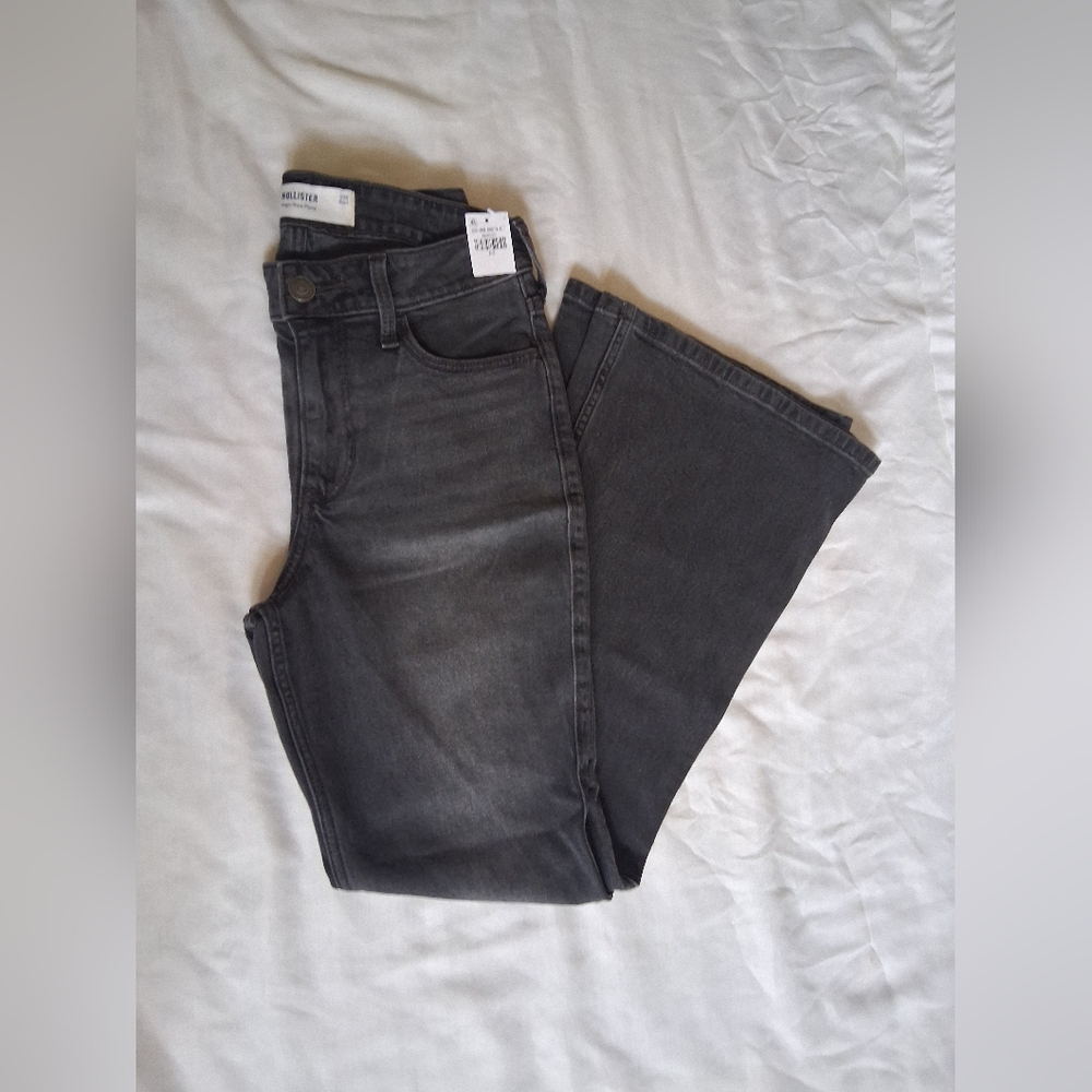 Hollister Gray High-Rise Flare Jeans